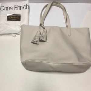 Onna Ehrlich Cream Leather Tote